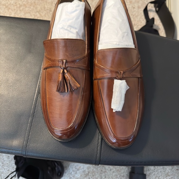 Johnston & Murphy Brown Leather Tassel Loafers - Picture 1 of 4